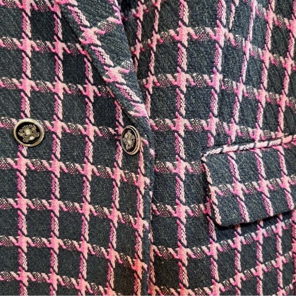 Rachel Zoe Black and Pink Checkered Blazer - Picture 3 of 5